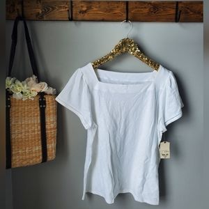 St. John's Bay Square Neck Top XL NWT